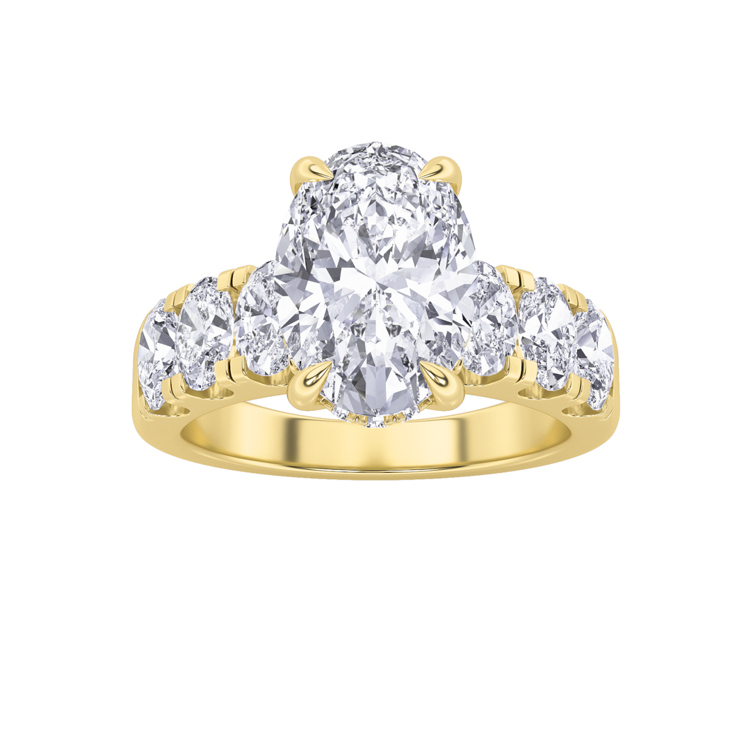 14K Yellow Gold 4ctw Oval Lab Diamond Ring Sz7