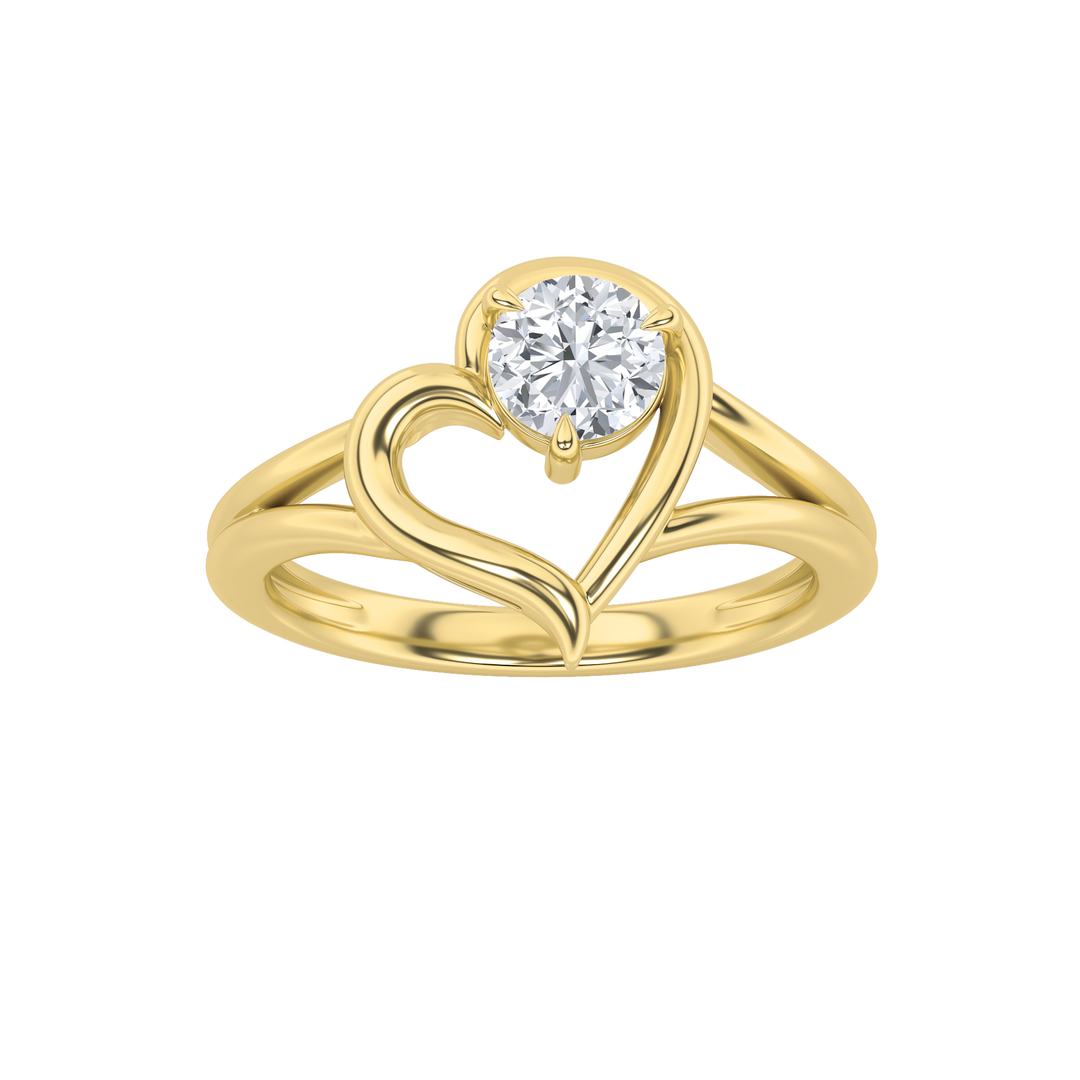 14K Yellow Gold 0.5ct Lab Diamond Solitaire Ring Sz 7