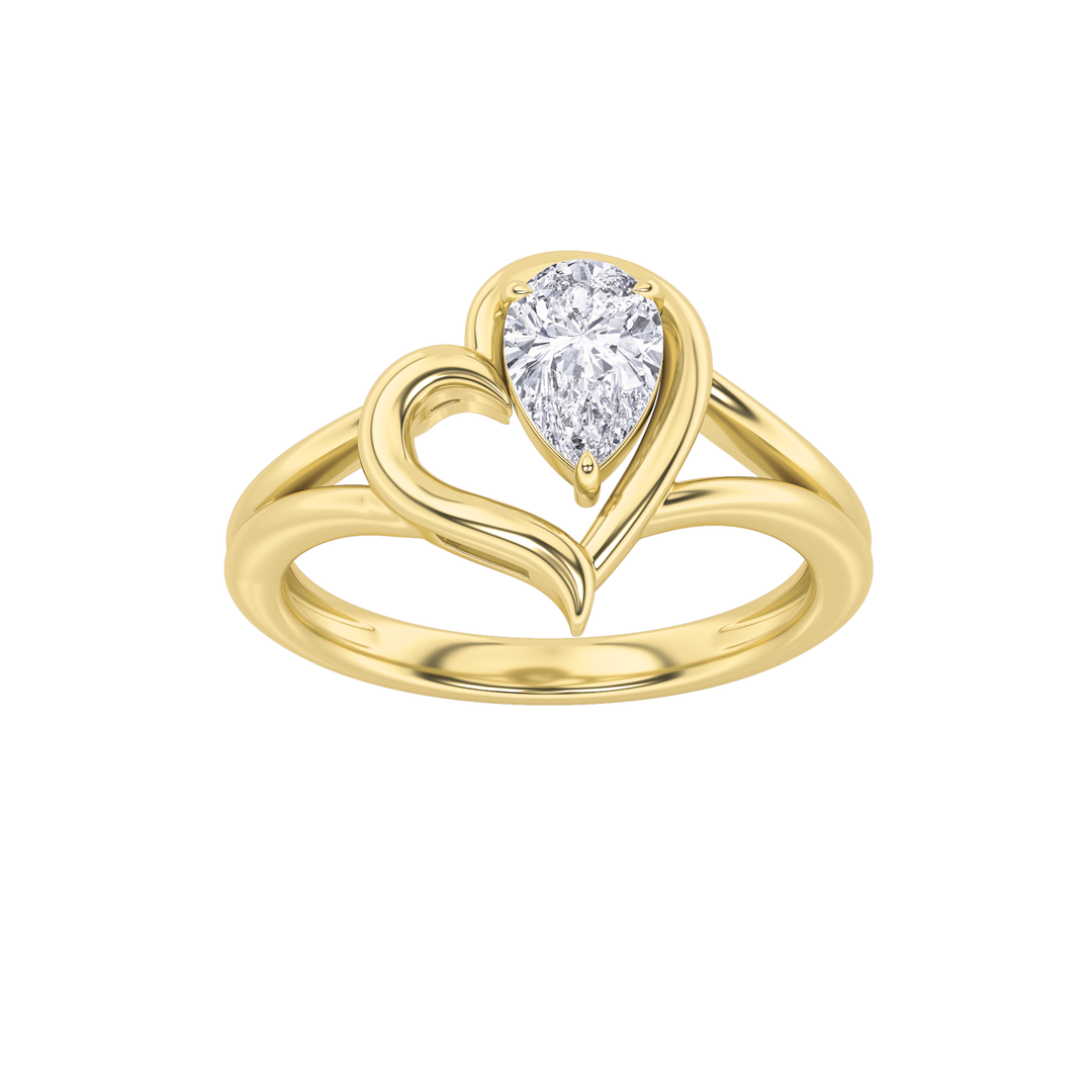 14K Yellow Gold 0.5ct Lab Diamond Ring Sz 7