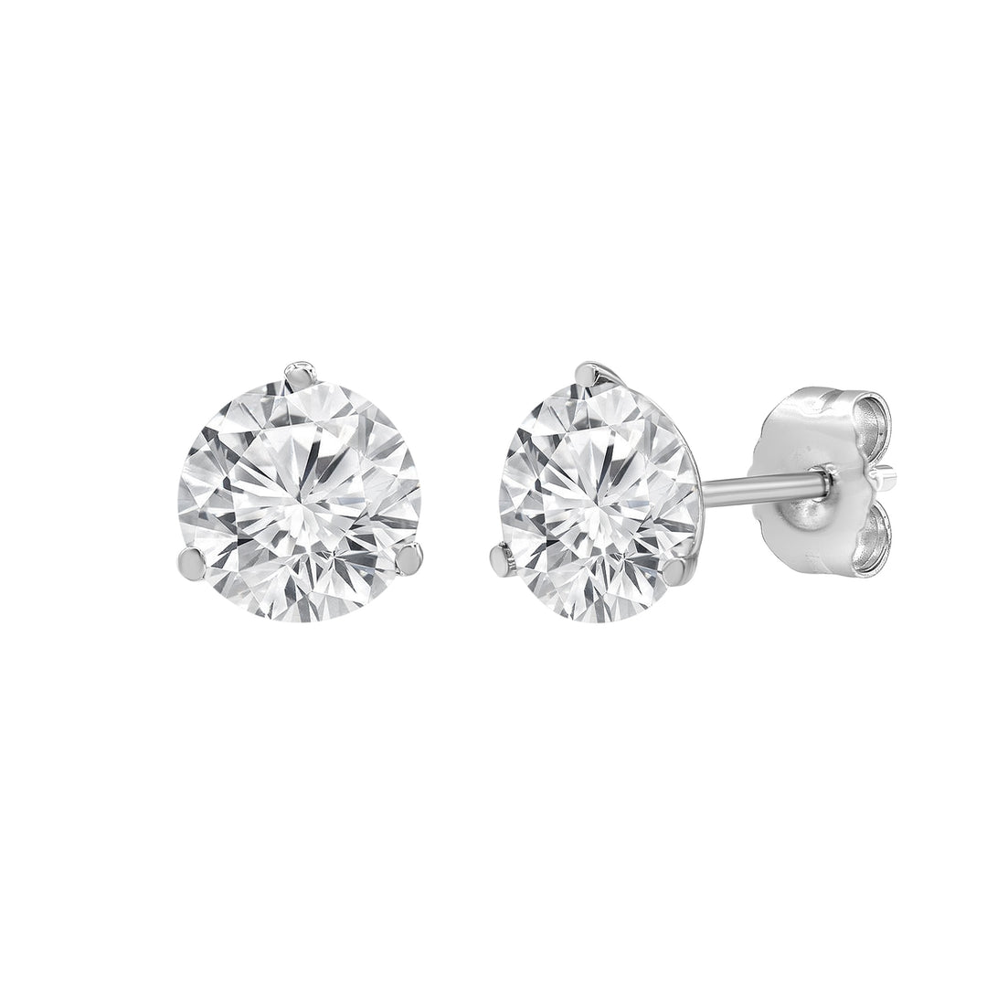 1ct Lab Diamond Martini Studs in 14K White Gold