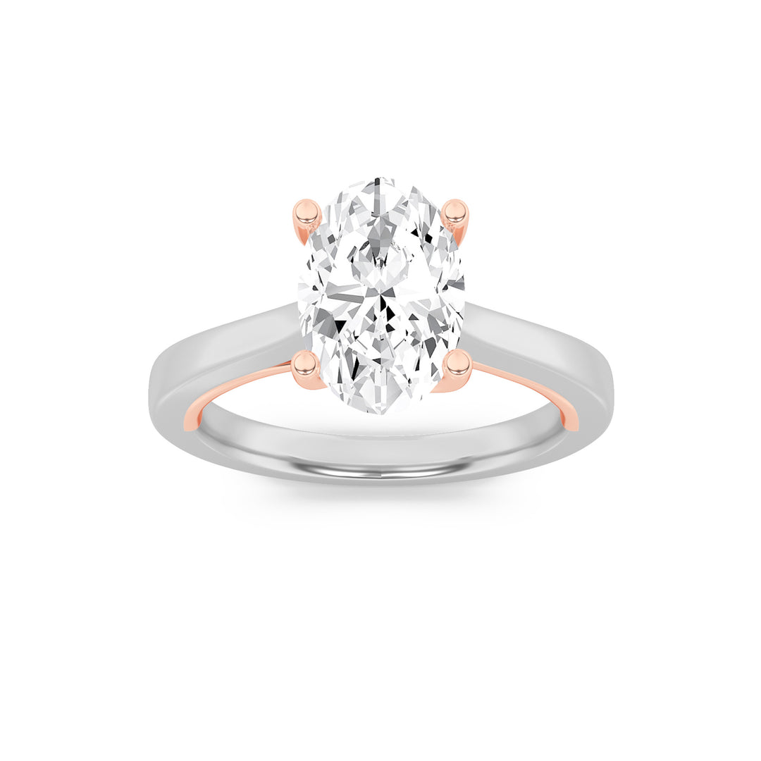 14K White Gold 2ctw Oval Lab Diamond Ring Sz 7