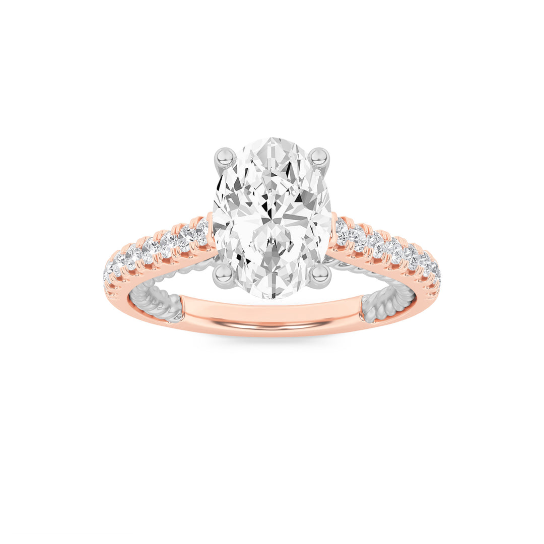 14K White Gold Lab Diamond Oval Ring 1.9ctw
