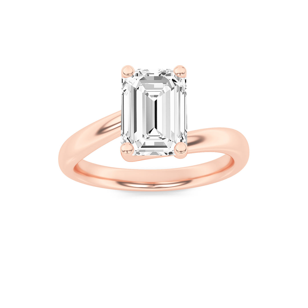 14K Rose Gold 1ct Lab Diamond Solitaire Ring Sz 7