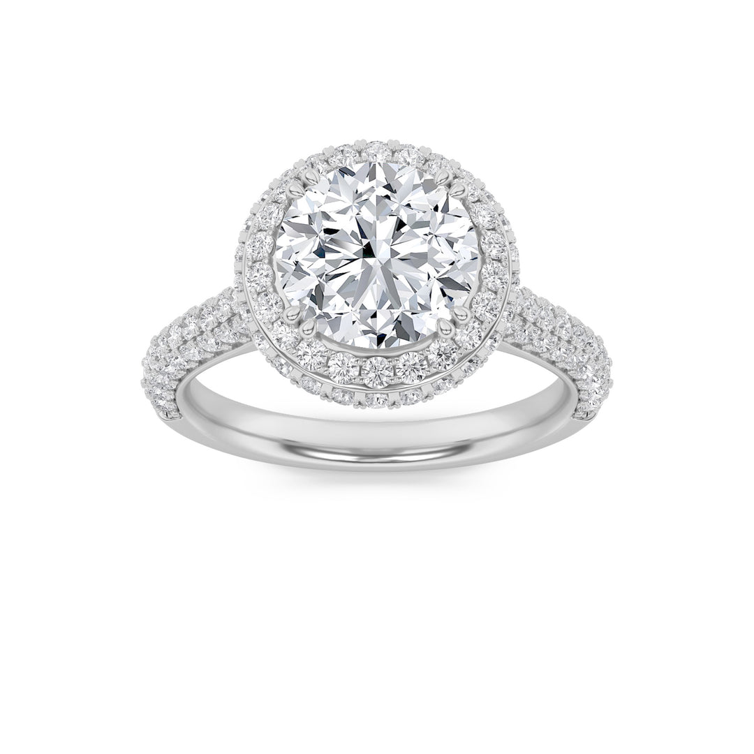14K White Gold 3ctw Lab Diamond Ring, F Color VVS+ Size 7