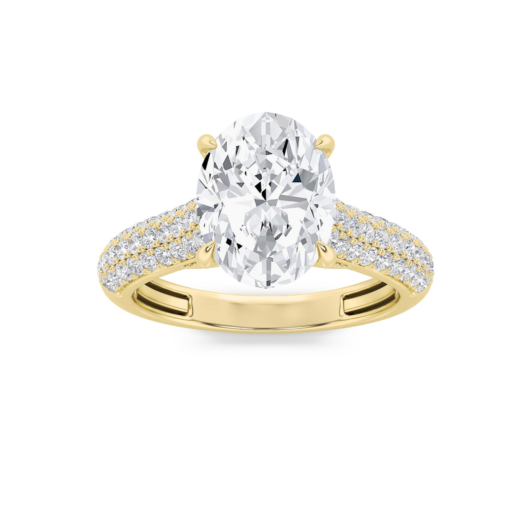 14K Yellow Gold 1.5ctw Oval Lab Diamond Ring