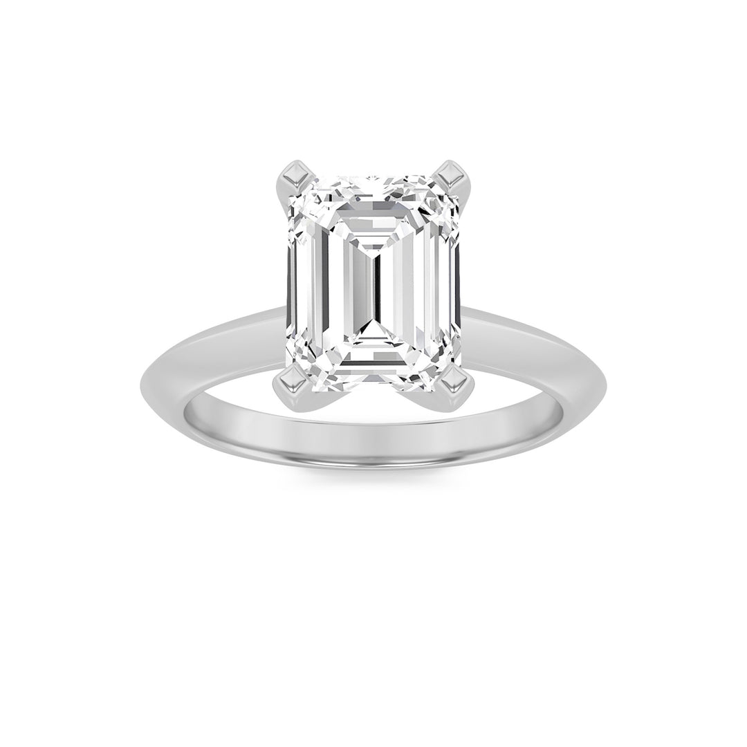 14K White Gold 1ct Lab Diamond Emerald Solitaire Ring