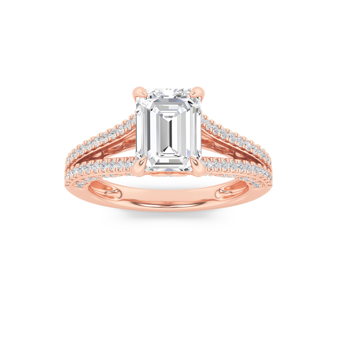 14K Rose Gold 2ctw Lab Diamond Ring, F Color VS+ Size 7