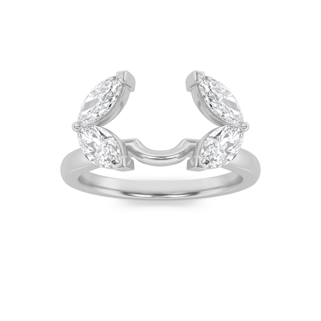 14K White Gold 1ct Lab Diamond Ring, F Color VS+