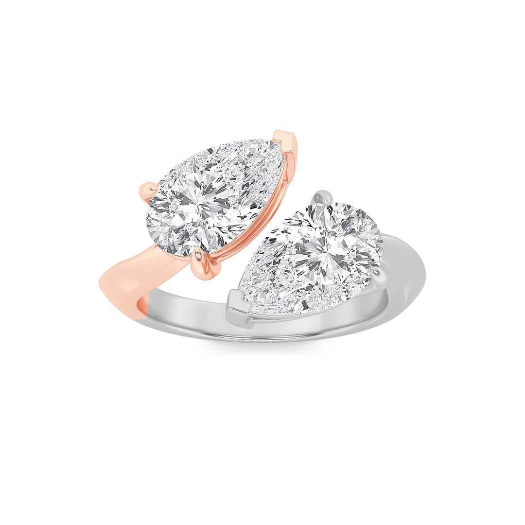 14K White Gold 3ctw Pear Lab Diamond Ring Sz 7