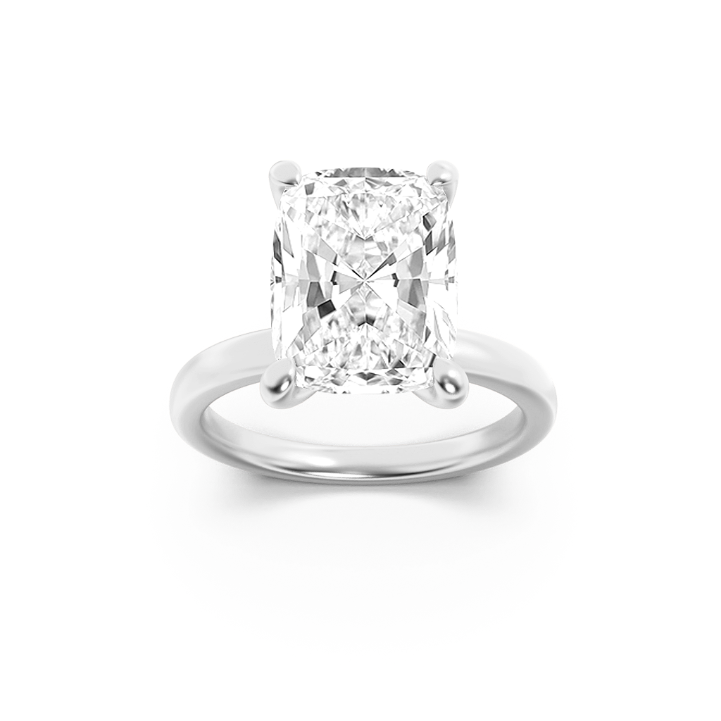 14K White Gold 2.1ctw Lab Diamond Ring, F+ VS+ Sz 7
