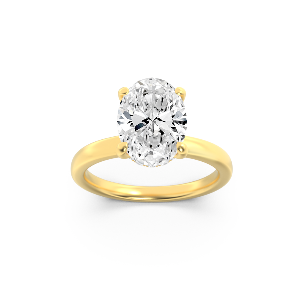 14K Yellow Gold 3ct Oval Lab Diamond Ring Sz7