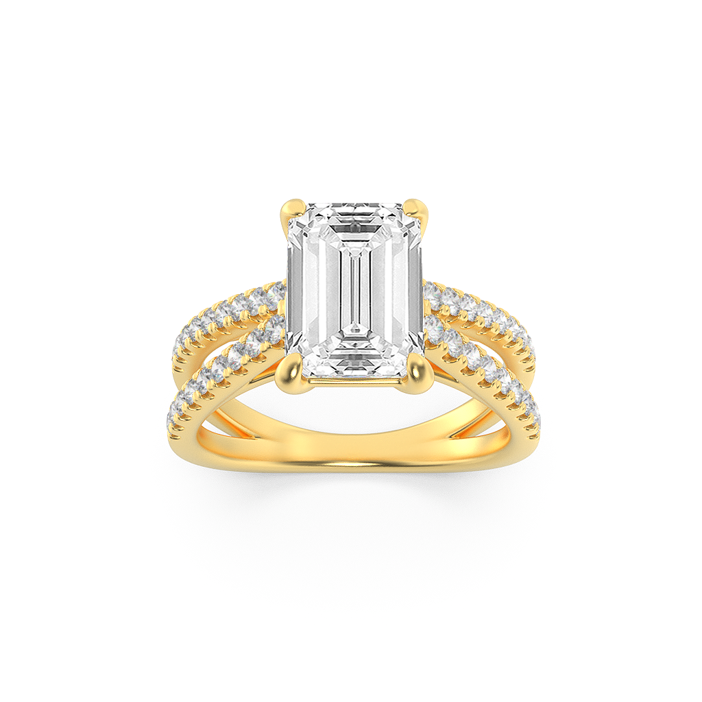14K Yellow Gold 2ctw Lab Diamond Ring, F+ VS+ Size 7