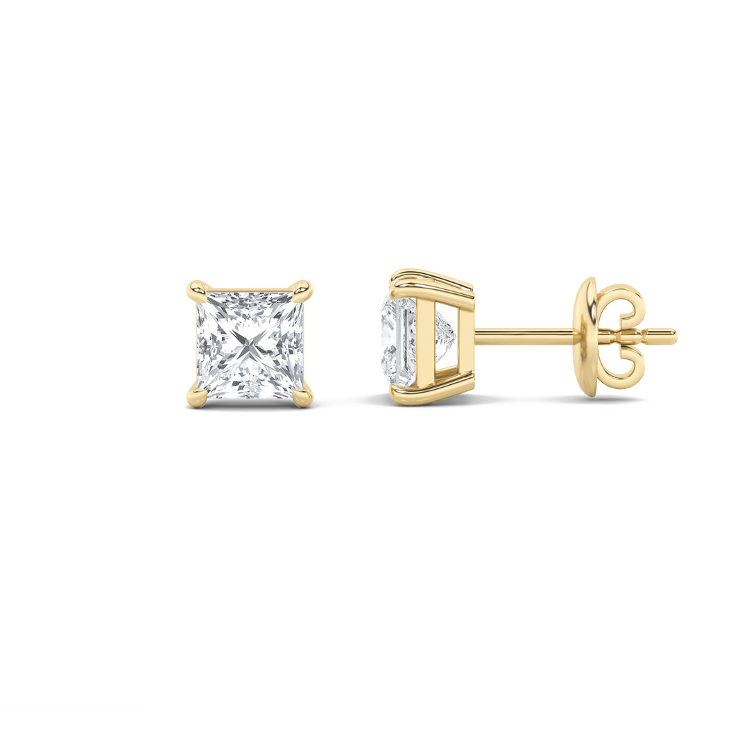 Radiant 14K Yellow Gold Lab Diamond Earrings 1.1ctw G+ VS+