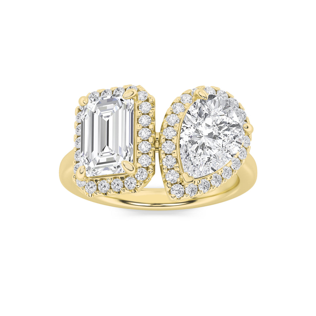 14K Yellow Gold 3ctw Lab Diamond Statement Ring Sz 7