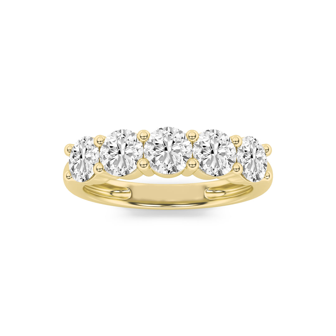 14K Yellow Gold 1.5ct Lab Diamond Ring, F+ VS+