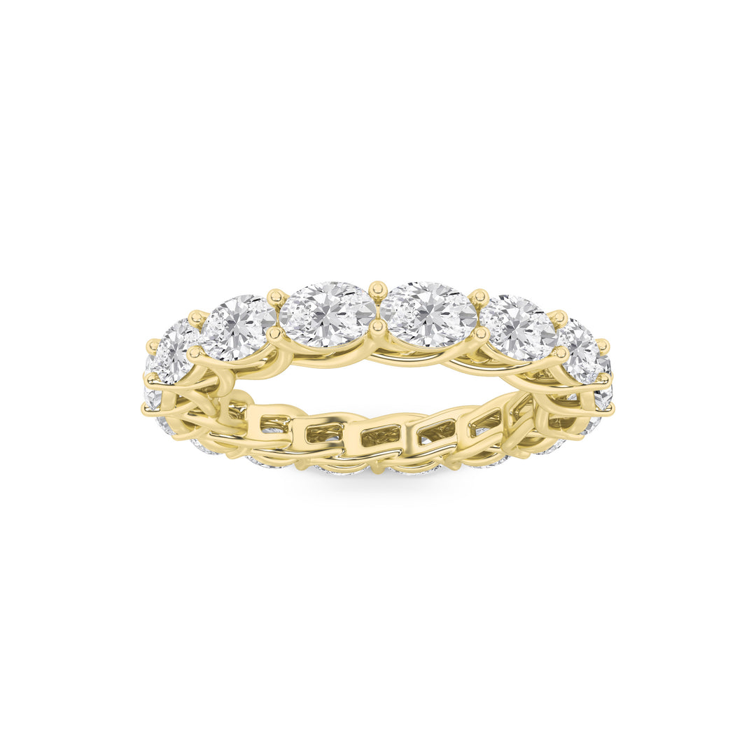 14K Yellow Gold 3ct Lab Diamond Ring, F+ VS+ Sz 7