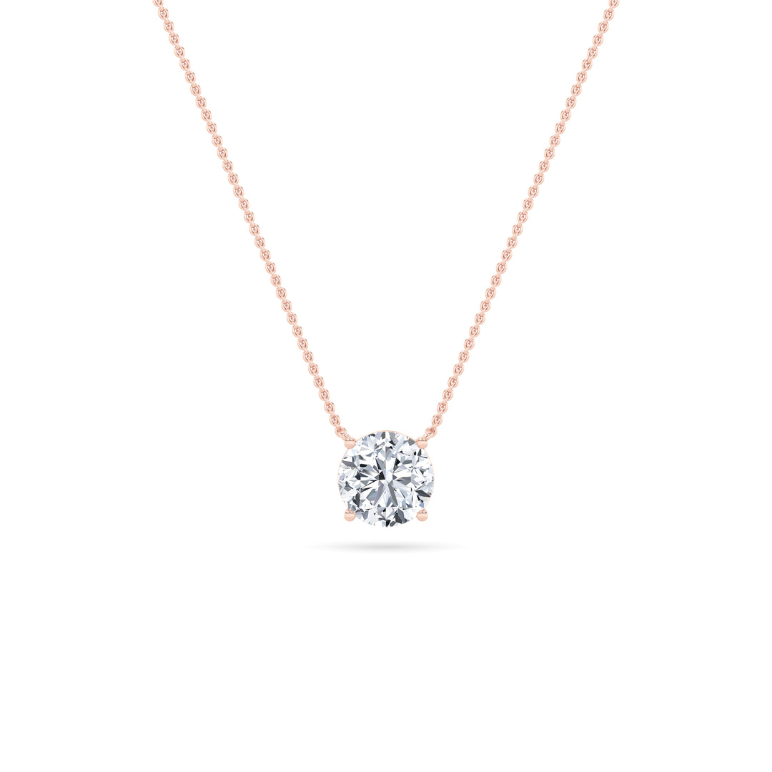 14K Rose Gold 2ctw Lab Diamond Pendant Necklace