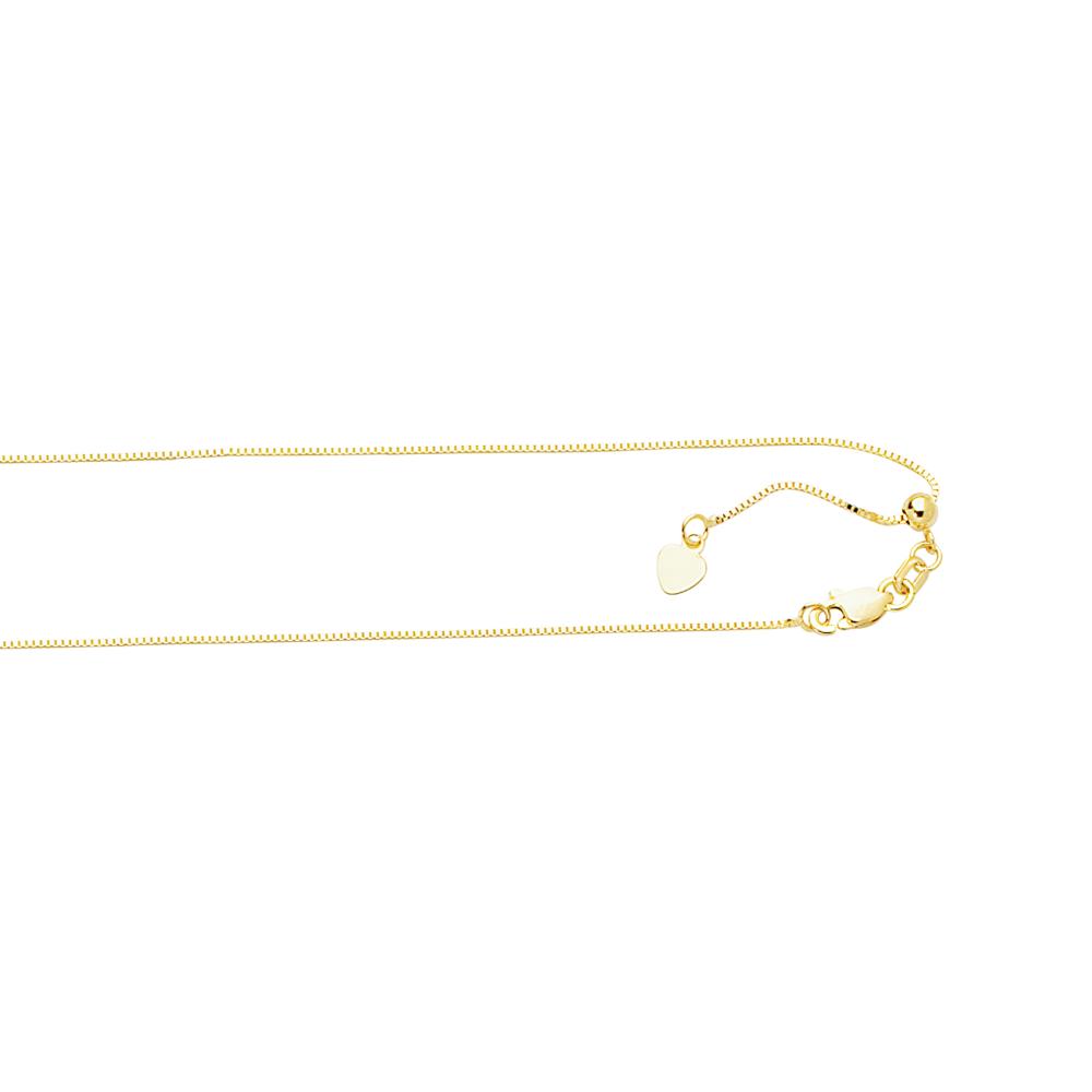 10K Gold 0.68mm Adjustable Box Chain