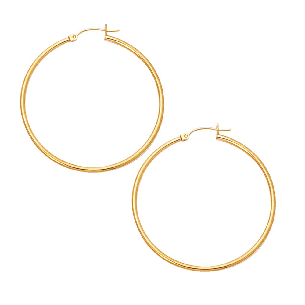 10K Gold 2x45mm Hoop Earring