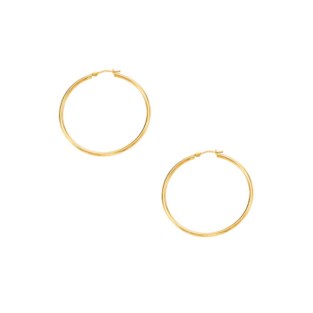 10K Gold 2x40mm Hoop Earring