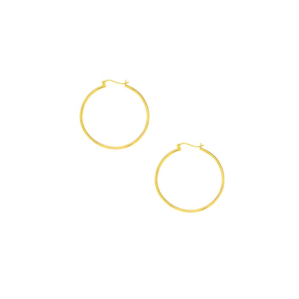 10K Gold 1.5x40mm Hoop Earring