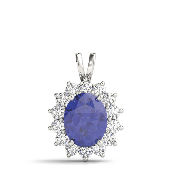 Platinum Multi-Diamond Fashion Pendant Necklace
