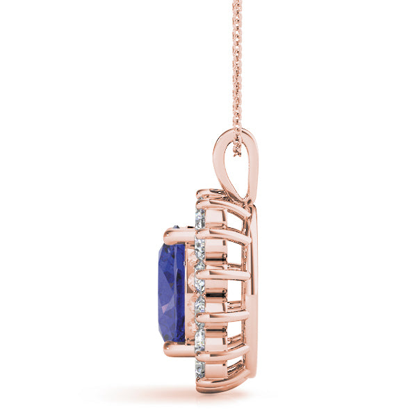 14K Rose Gold Diamond Cluster Fashion Pendant