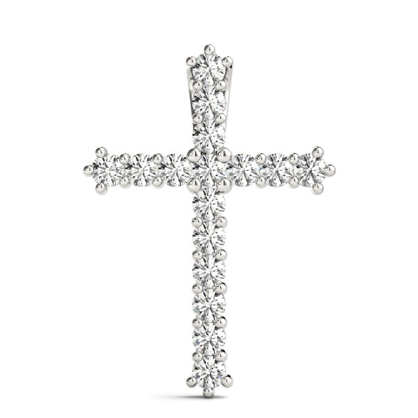 Platinum White Diamond Fashion Cross Pendant