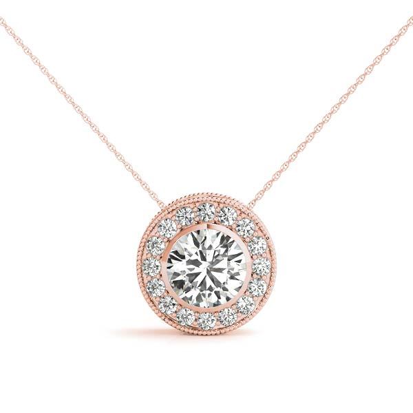 18K Rose Gold 3.5 ctw Diamond Halo Pendant