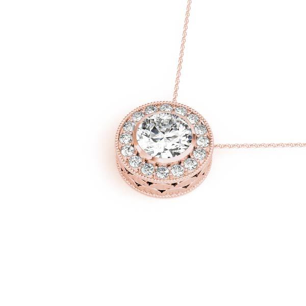 18K Rose Gold 3.5 ctw Diamond Halo Pendant