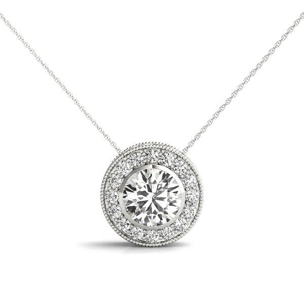 Platinum 3.5 CT Diamond Halo Pendant Necklace