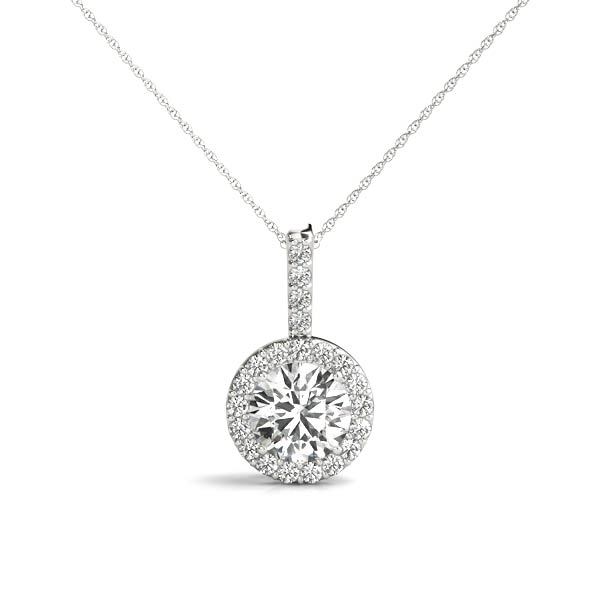 Round Diamond Halo Pendant