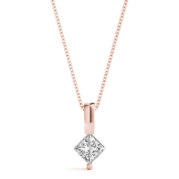 14K Rose Gold 0.75 CT Diamond Pendant Necklace