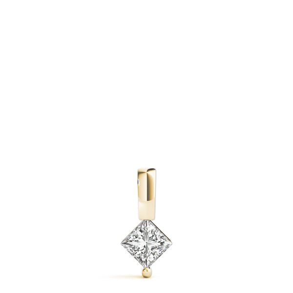 18K Yellow Gold Square Diamond Solitaire Pendant