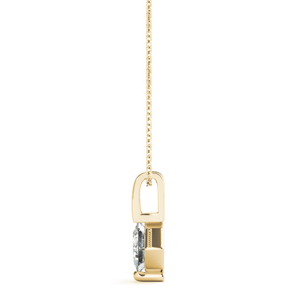 18K Yellow Gold Square Diamond Solitaire Pendant