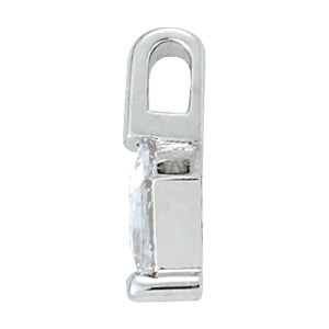 18K White Gold Square Diamond Solitaire Pendant