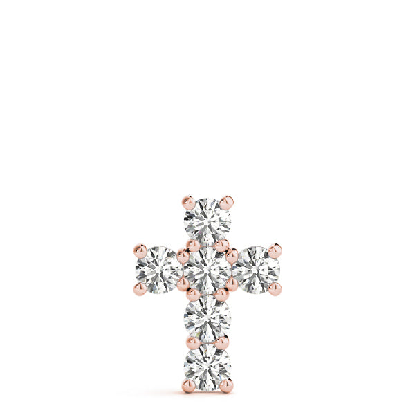 Rose Gold 1 CT Diamond Cross Pendant Necklace