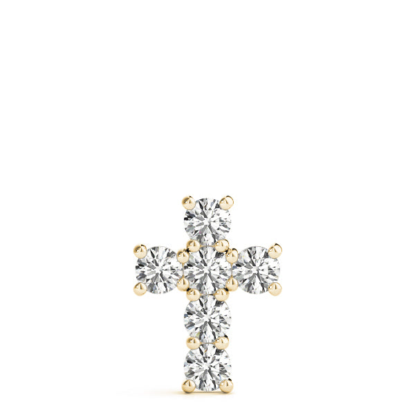 18K Yellow Gold Diamond Cross Pendant