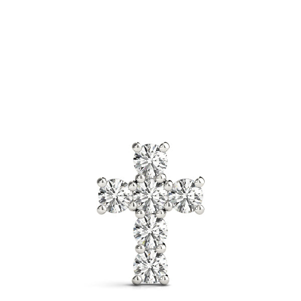 14K White Gold Diamond Cross Pendant