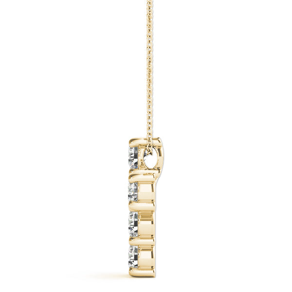 18K Yellow Gold Diamond Cross Pendant