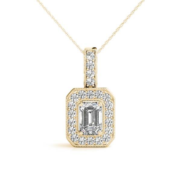 18K Yellow Gold Diamond Halo Pendant