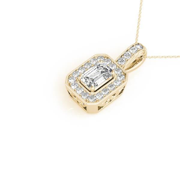 18K Yellow Gold Diamond Halo Pendant