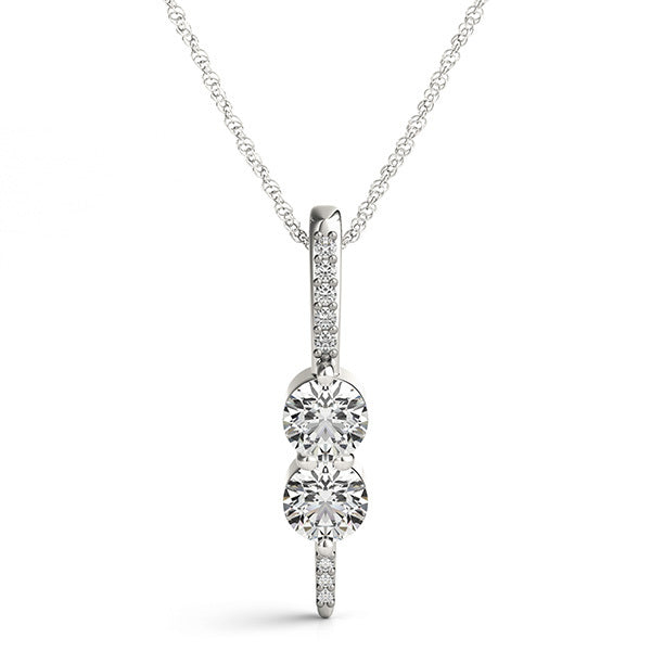 18K White Gold Round Diamond Fashion Pendant