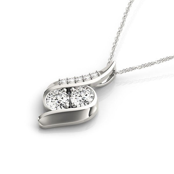 14K White Gold Diamond Fashion Pendant