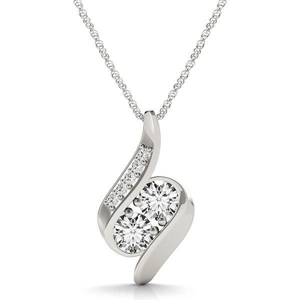 18K White Gold Multi-Diamond Fashion Pendant