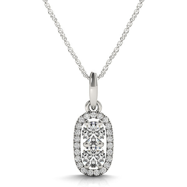 Platinum Diamond Cluster Fashion Pendant Necklace