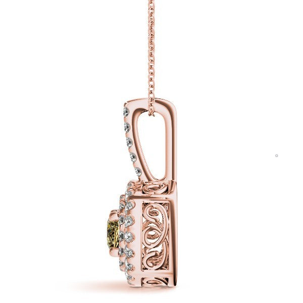 Rose Gold 1/2 CT Diamond Cluster Fashion Pendant
