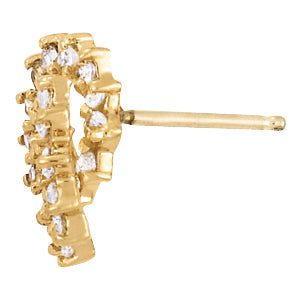 18K White Gold Round Diamond Fashion Earrings