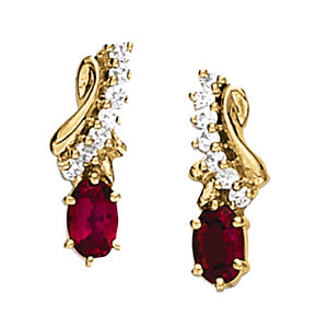Diamond Oval Drop Earrings in Fine Metals