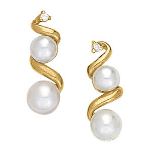 14K White Gold Diamond Fashion Earring Set